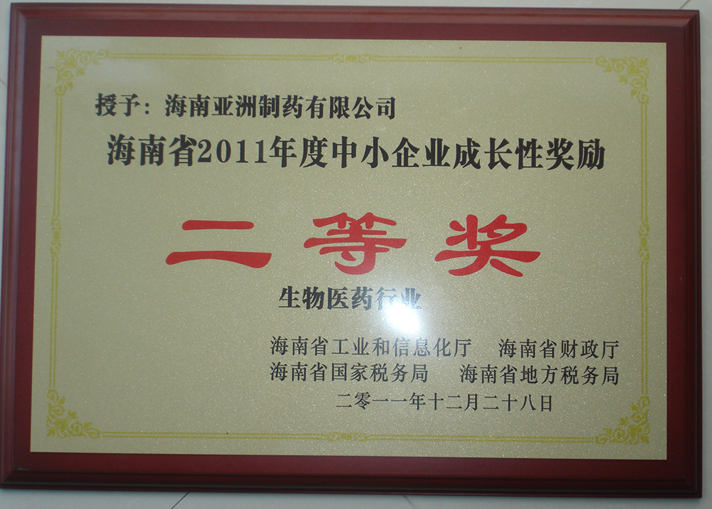 11年成長性企業(yè)二等獎